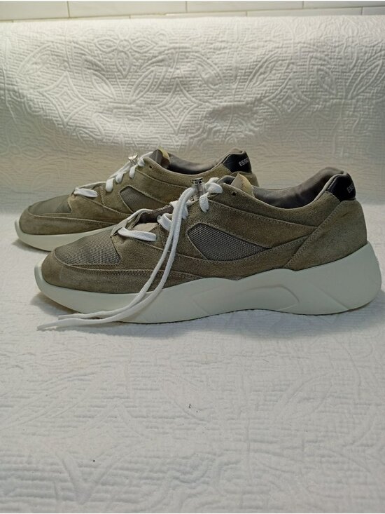Fear Of God Essentials Mens Suede & Mesh Gray Lace-Up Sneakers Size 42 US (9.5)